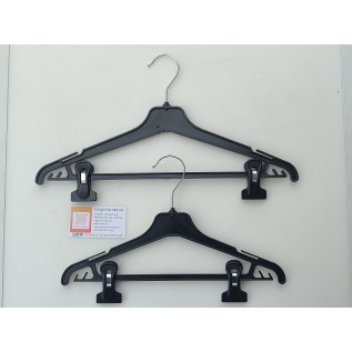 Вішалка трикотажна з перемичкою та прищіпками на 41,5см (чорний)